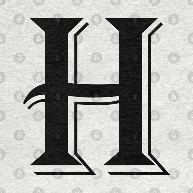 Black letter H in vintage style by Classical